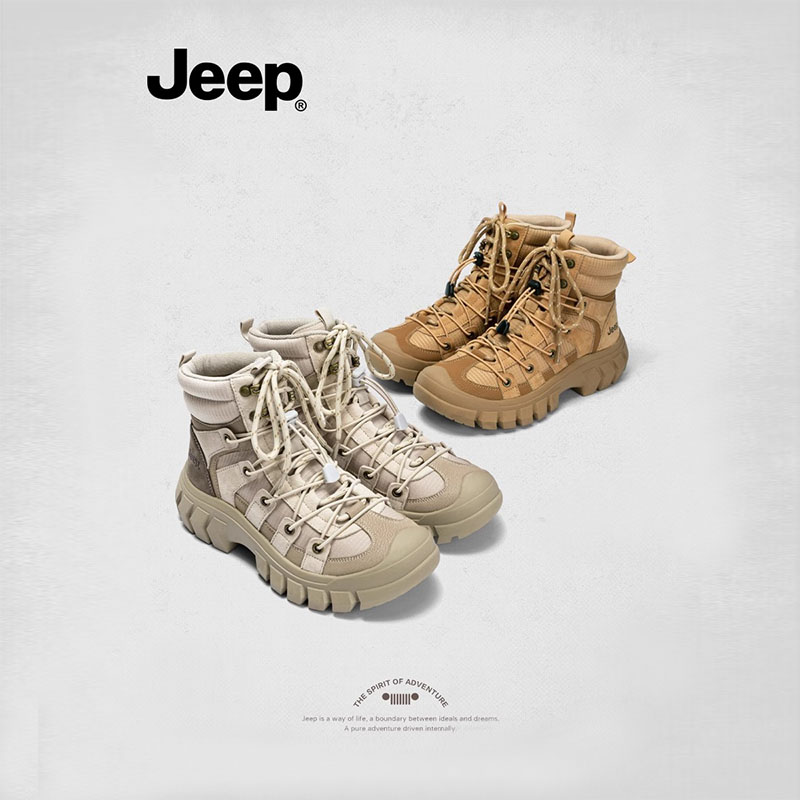【Jeep吉普】增高户外徒步登山靴2024秋冬季马丁靴休闲鞋女款小个子