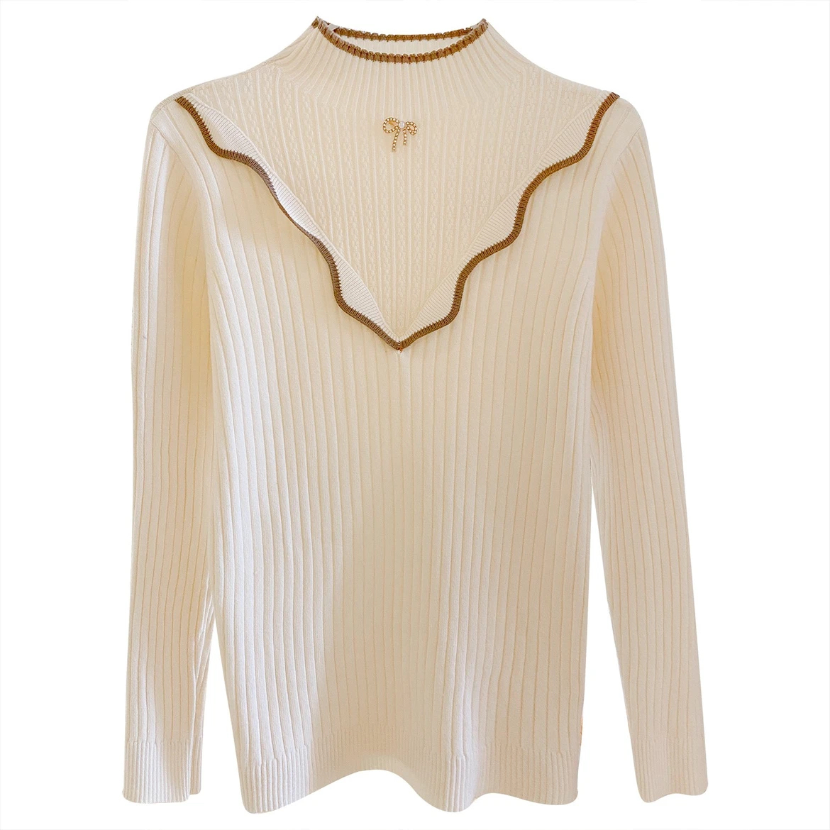 【一优】新款蝴蝶扣子百搭显瘦毛衣