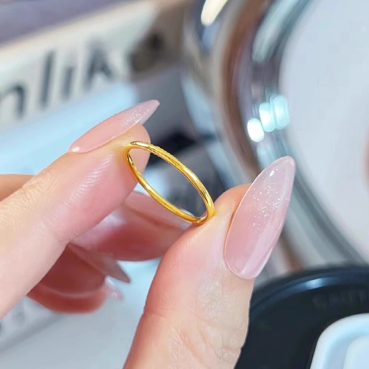 钛钢戒指 原创戒指女时尚个性素戒潮精致简约素圈指环