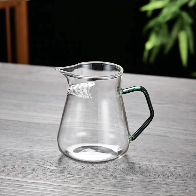 加厚绿茶泡分茶器加厚玻璃公道杯 茶漏一体月牙过滤茶杯茶道 配件
