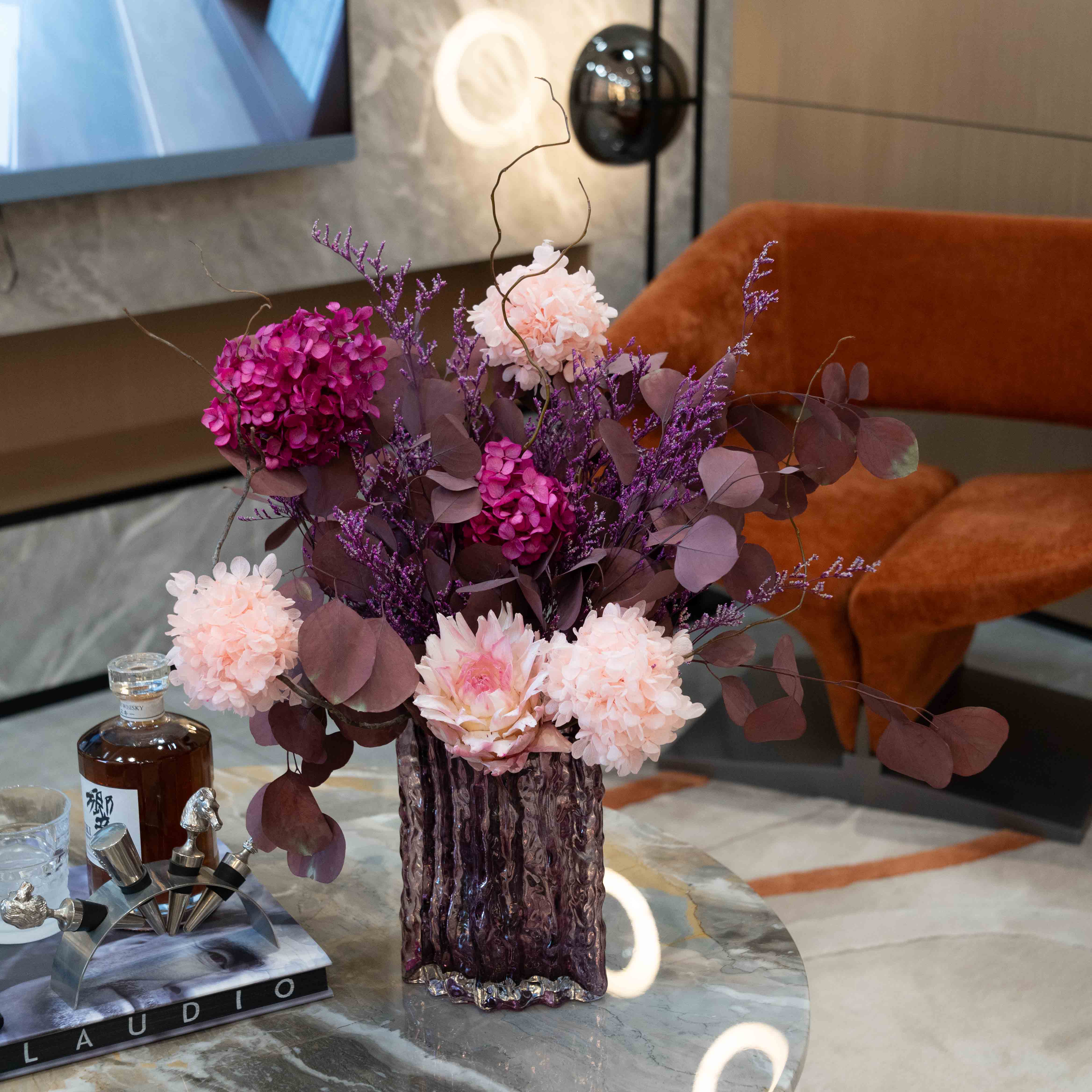 【繁花】百搭观赏现代餐桌岛台高级感轻奢风干花永生花家居摆件