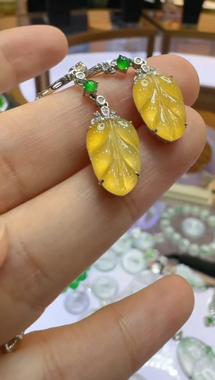 【闪购商品】翡翠耳饰18K金镶嵌多样性团购发一件