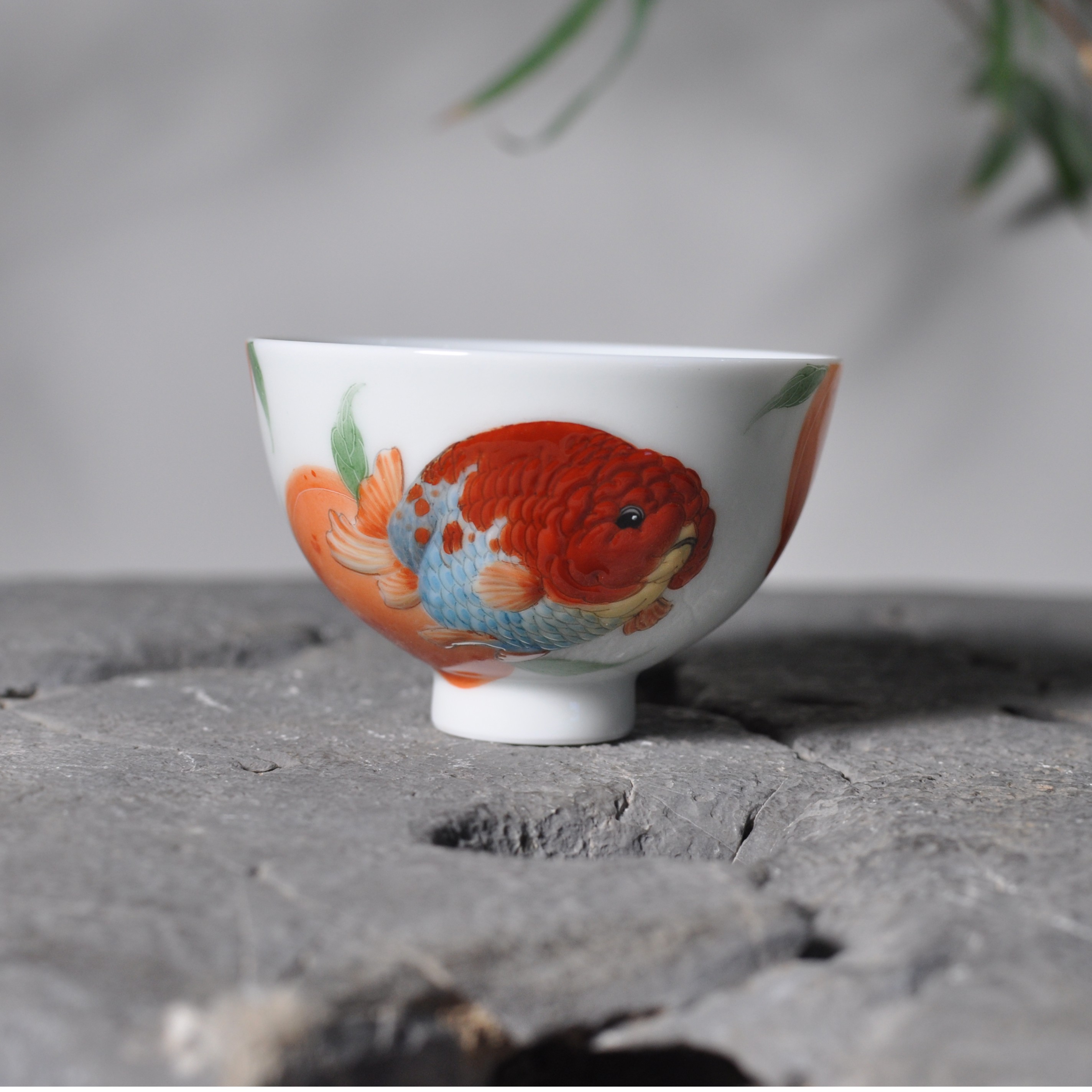 芝山鱼塘朱清兰寿桃子杯
