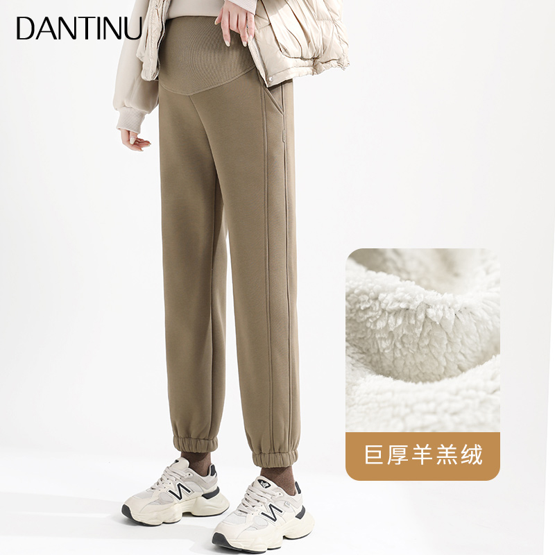 2022加绒秋冬外穿时尚大码羊羔绒休闲裤宽松加厚出游保暖卫裤冬款
