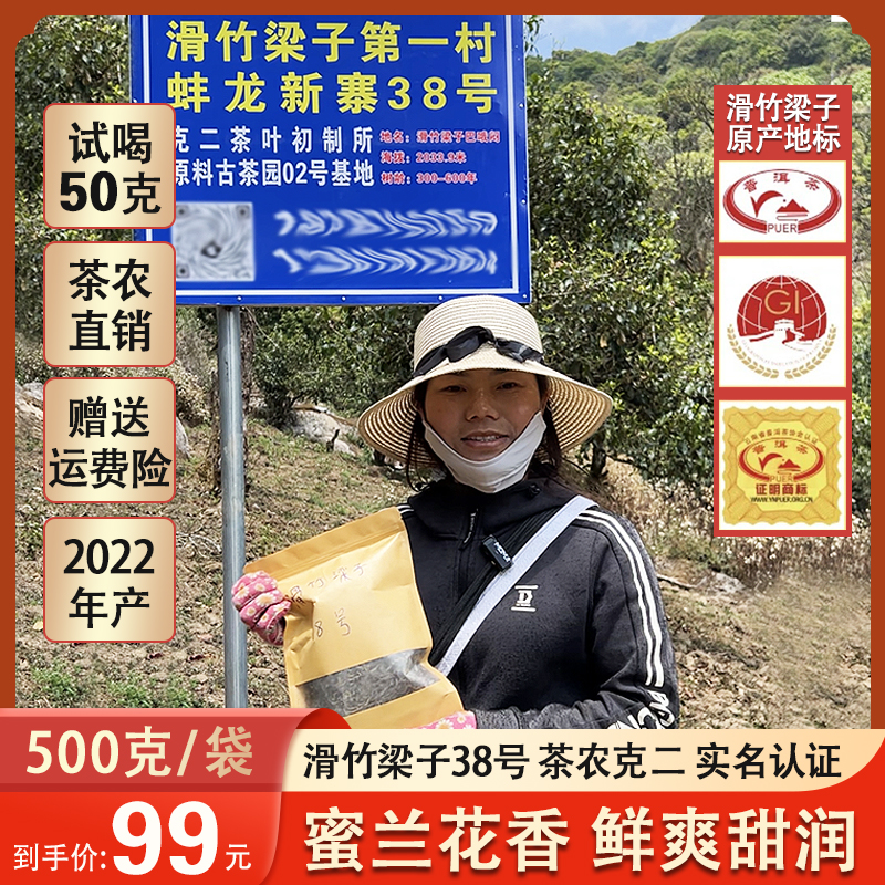 【原谷雨林】滑竹梁子38号 普洱散茶（生茶）原始产区 茶香绵柔清香  