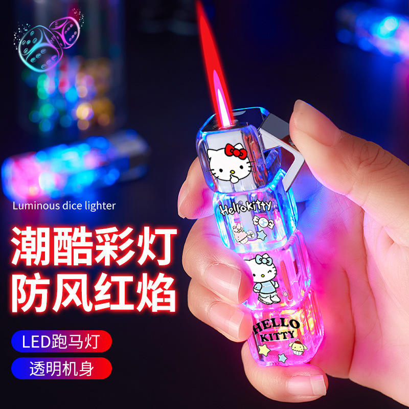 炫酷跑马灯库洛米发光闪灯打火机送男友送闺蜜红火高颜值卡通防风