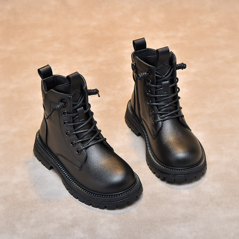 女童马丁靴2025冬新款棉靴软底加绒加厚休闲防滑单靴女孩儿童男童商品图