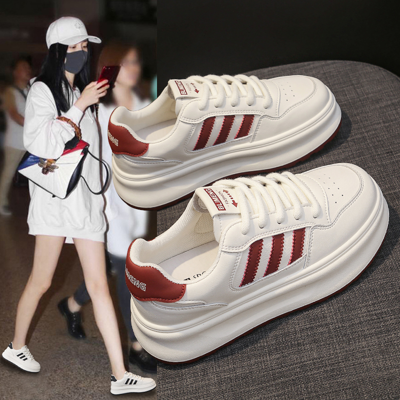 小白鞋女厚底2024年新款秋季百搭时尚休闲板鞋