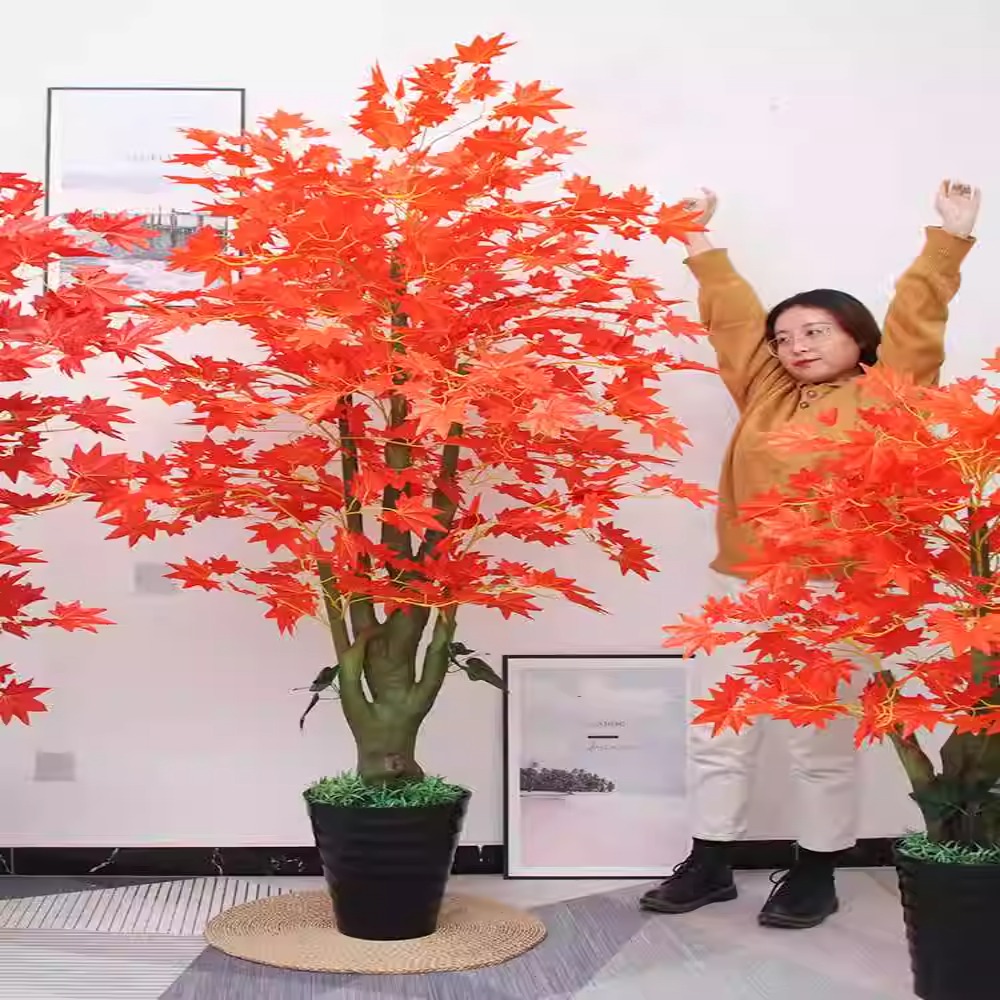 仿真植物盆栽发财树室内装饰品假花客厅红枫树摆设假盆景仿生绿植