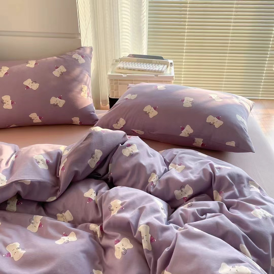 全棉针织棉软糯亲肤可爱小清新印花四件套