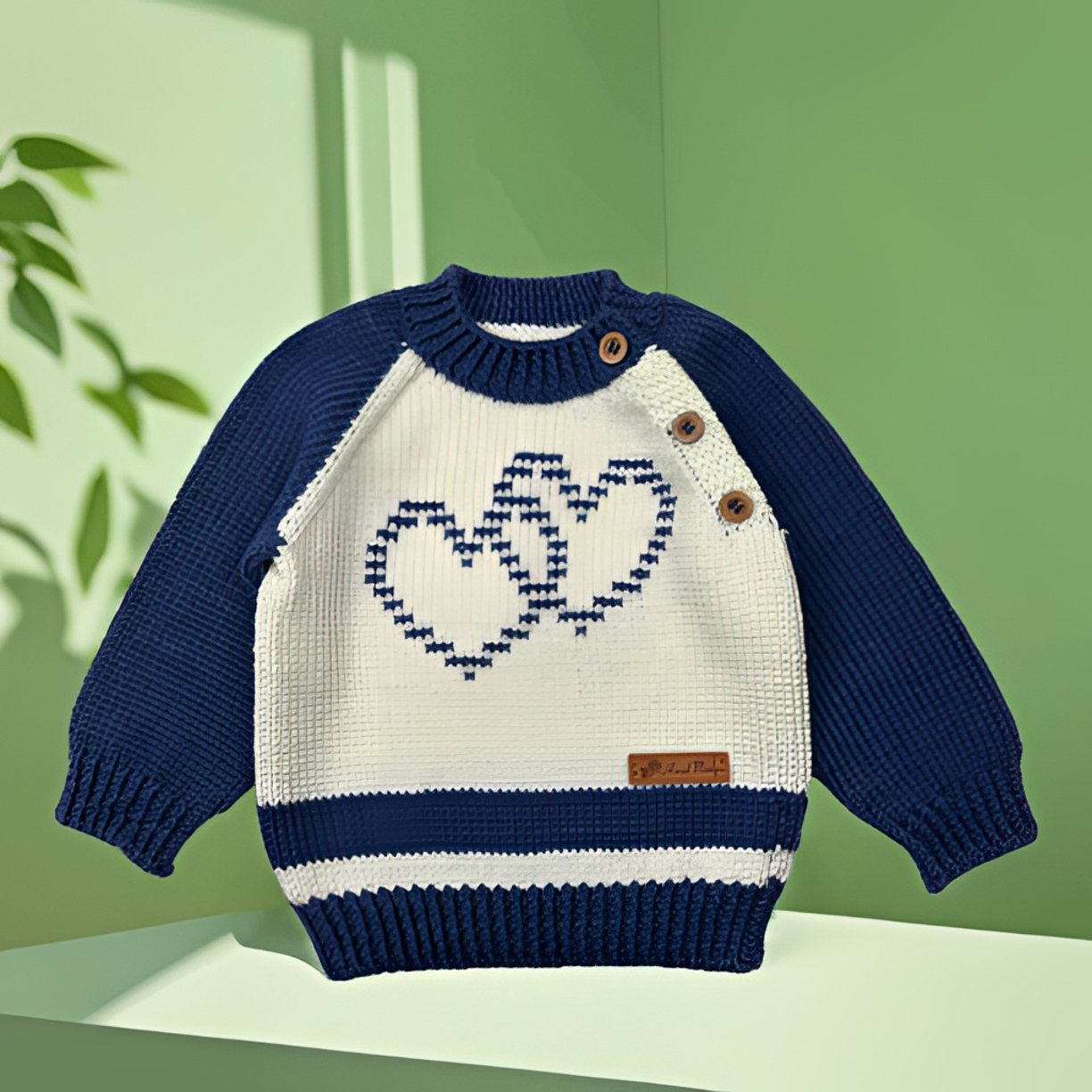 【秋冬】双爱心材料包可爱保暖童装新款时尚手工毛线毛衣材料包