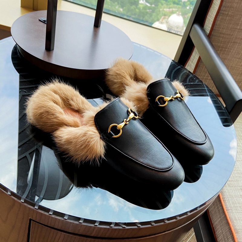 毛毛拖鞋女外穿春季穆勒鞋2025网红包头半拖懒人平底毛毛鞋