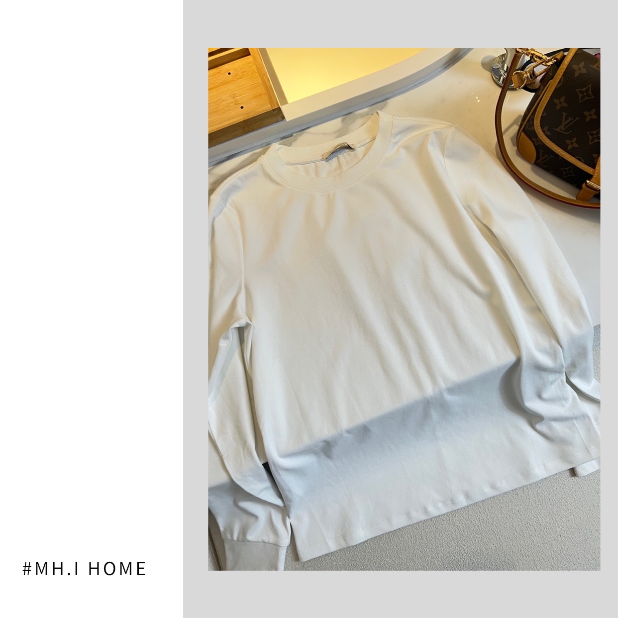 #MH.I HOME 【深圳货/云朵触感】圆领 长袖打底T恤