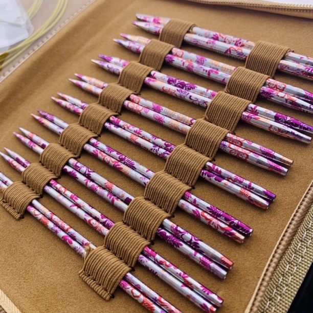 【高配版桃花朵朵长柄可拆卸毛衣针】可拆卸环形毛衣针氧化铝