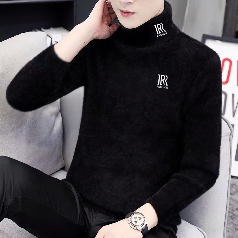 德绒面料发热保暖内衣百搭修身时尚男士毛衣韩版潮牌美式上衣冬季