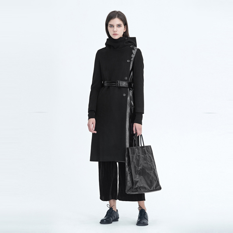 S·DEER圣迪奥遮肉修身冬日显瘦女装时尚显瘦高领女大衣S20481830