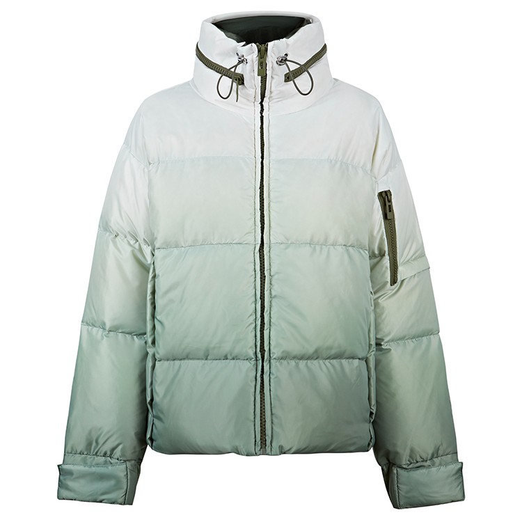 S·DEER圣迪奥女装时尚保暖冬季情侣高领抽绳渐变羽绒服S21482453