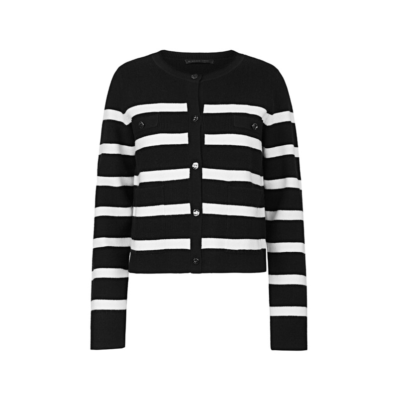 S·DEER圣迪奥女秋冬时尚设计师条纹百搭小香风毛针织衫S233Z3536