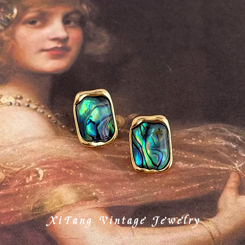 合金耳饰 轻中古风法式轻奢风耳钉【曼斯特薇】复古文艺耳钉