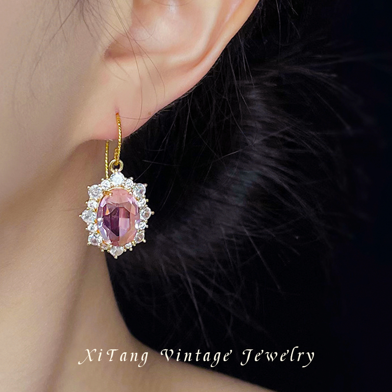 合金耳饰 文艺复兴中世纪宫廷风【宫廷粉吿】复古耳环轻奢粉耳钉