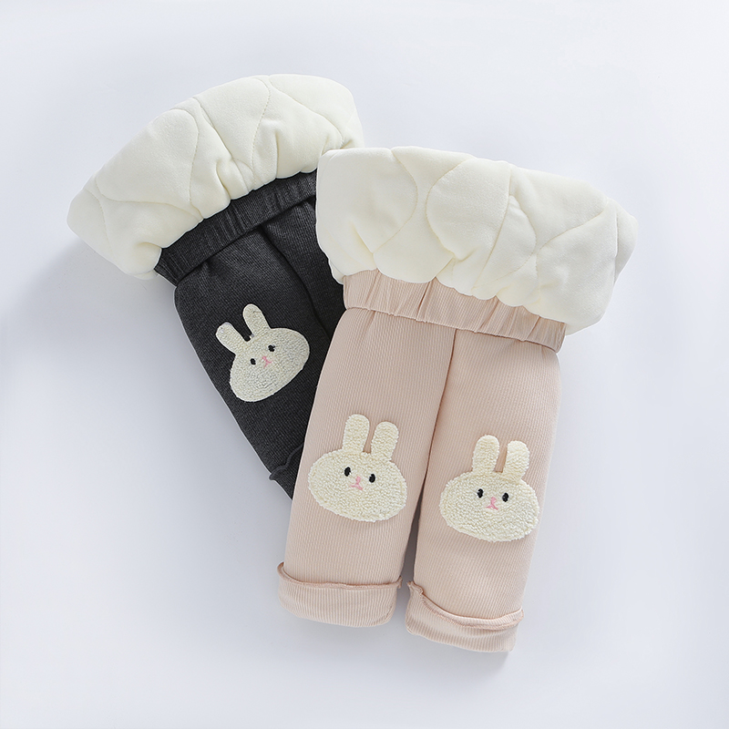 女童打底裤三层夹棉宝宝一条过冬裤子秋冬季儿童百搭长裤外穿棉裤