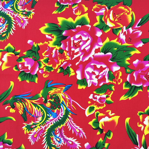 精品纯棉斜纹大花布 东北大花布