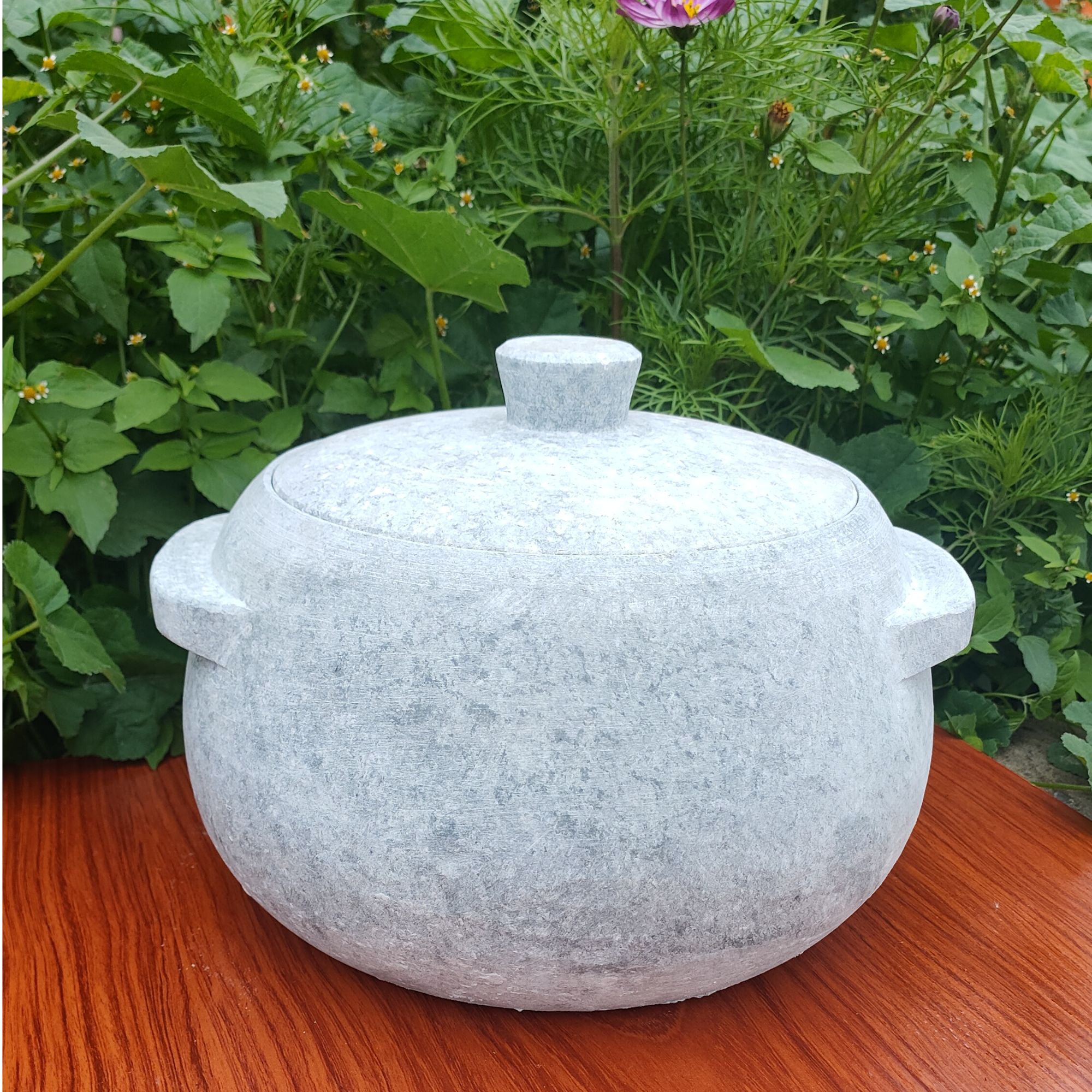 软皂石盖托一体无粘接家用养生煲汤石锅