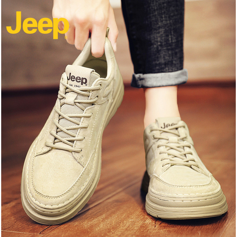 JEEP/吉普男鞋2023新款秋季英伦复古板鞋冬季男士低帮运动马丁靴