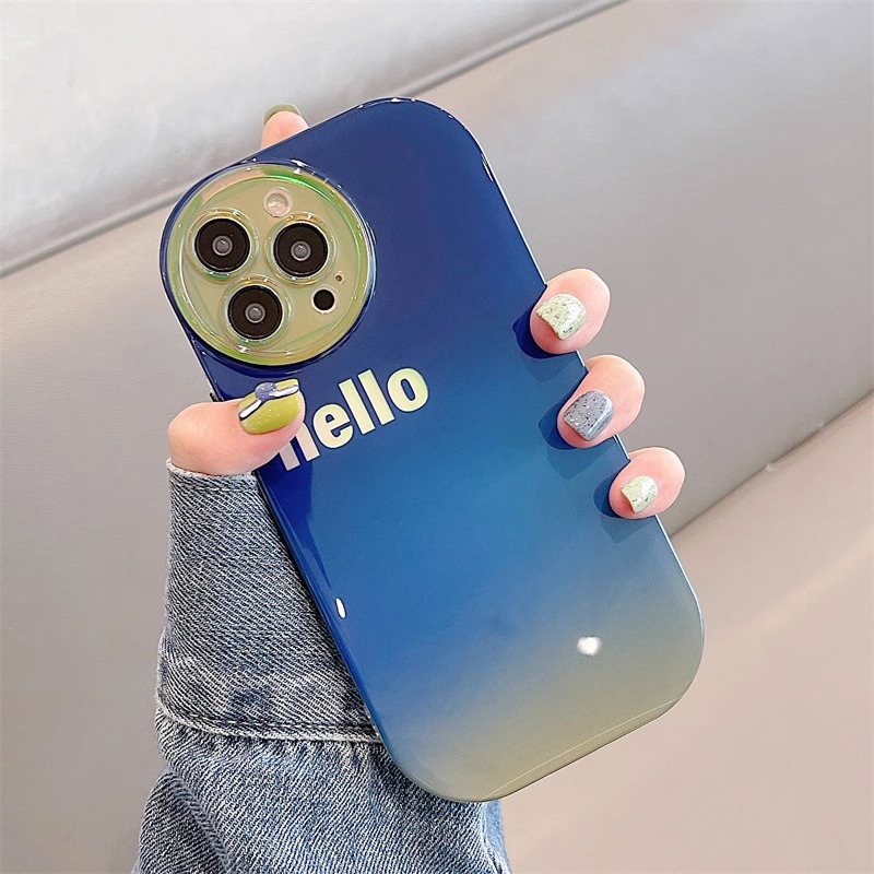 渐变椭圆适用苹果14手机壳iphone13promax女新款11硅胶12网红可爱