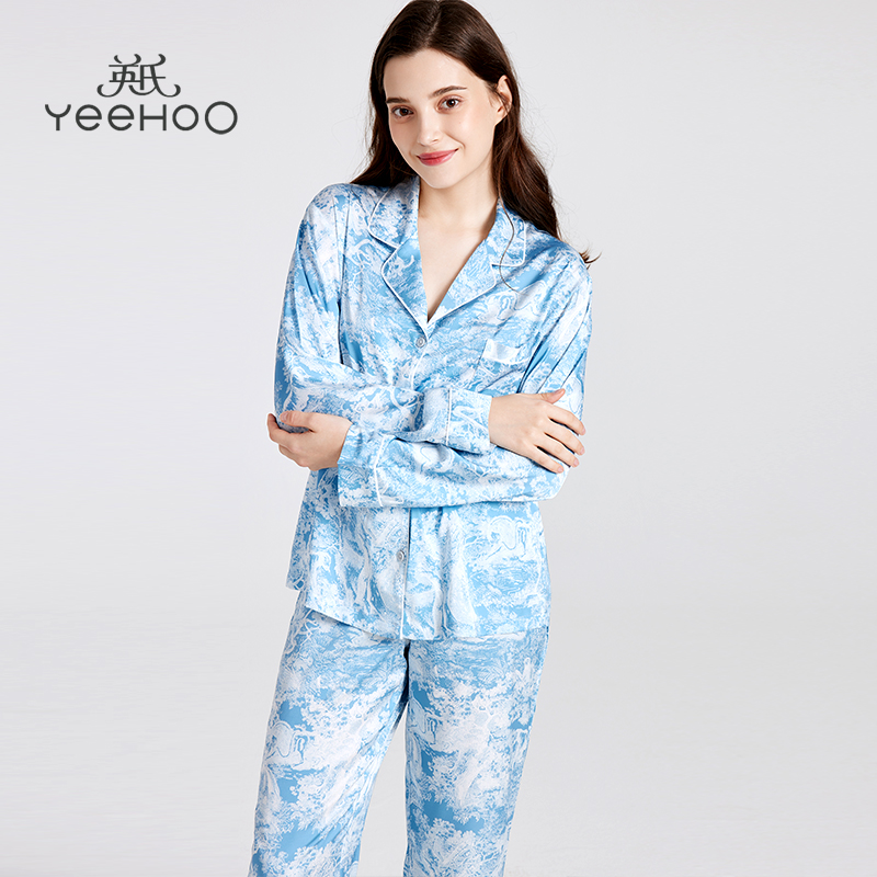 长袖家居服夏季春夏薄款孕妇印花月子