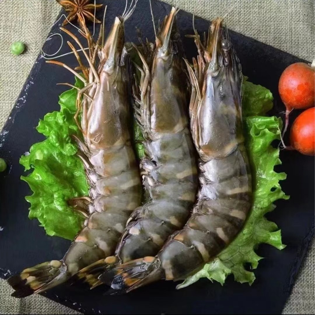 鲜活黑虎虾