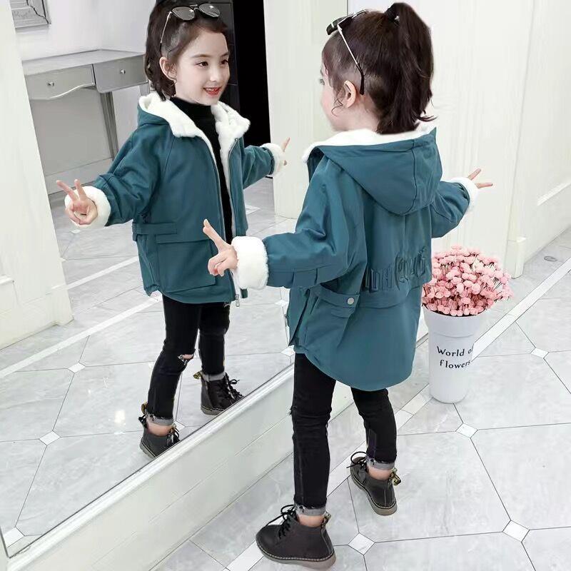女童外套秋冬款2023新款韩版儿童派克服派克服洋气女孩加厚上衣zt