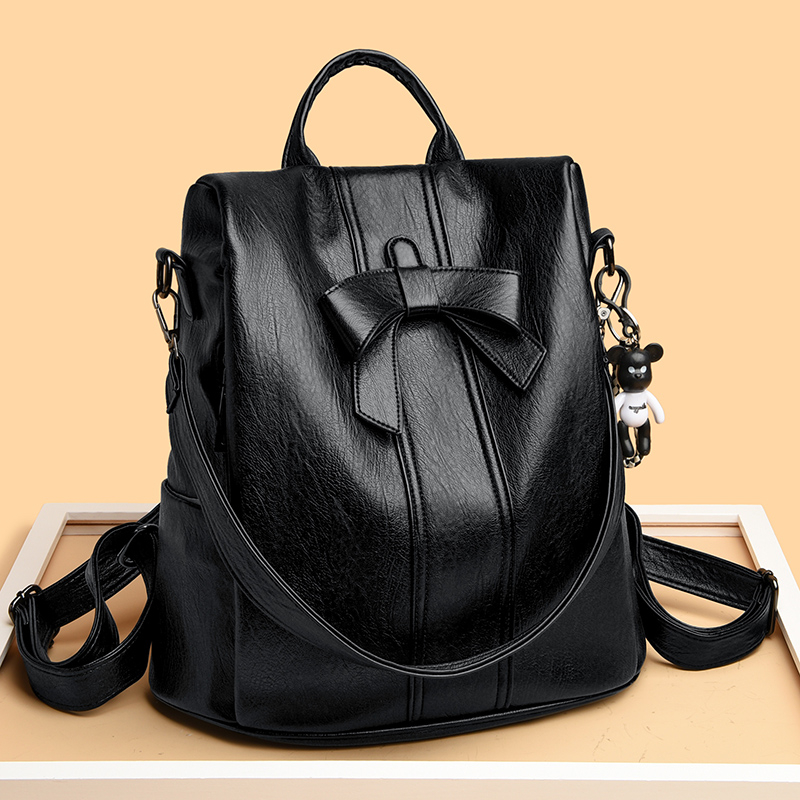 袋鼠大容量单肩双肩包时尚百搭蝴蝶结韩版旅游通勤包防盗包