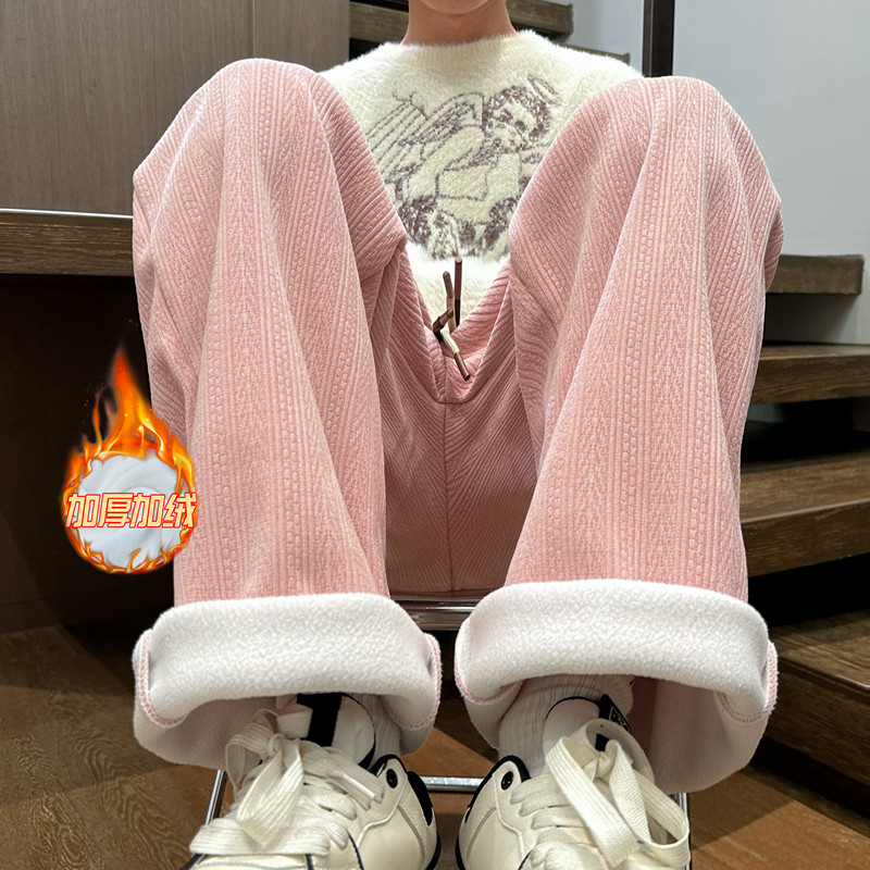 皇阙灯芯绒潮美式复古潮牌裤子男款秋冬季青少年休闲长裤潮流高街