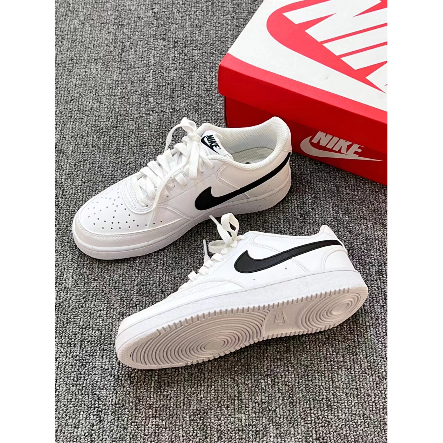 NIKE/耐克CourtBoroughLow休闲舒适低帮白色板鞋男鞋官方正品