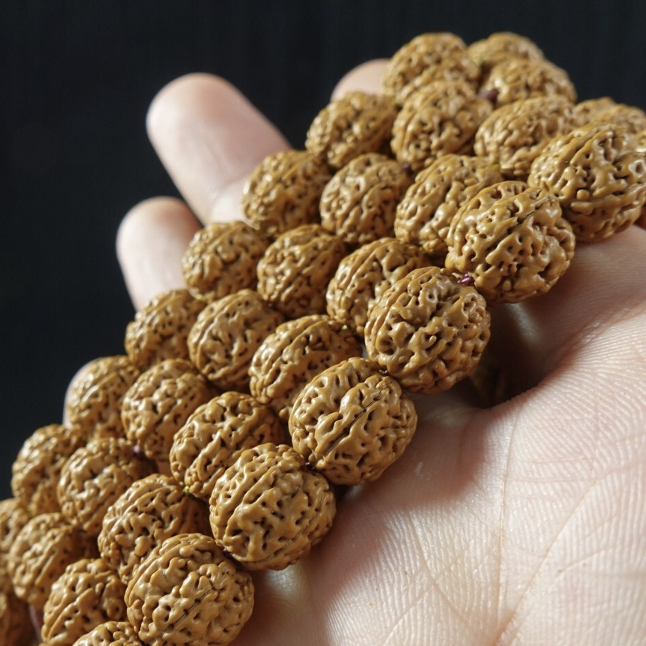 一代麦穗龙108脖挂10mm金刚菩提手串小金刚菩提籽 打底姜黄皮