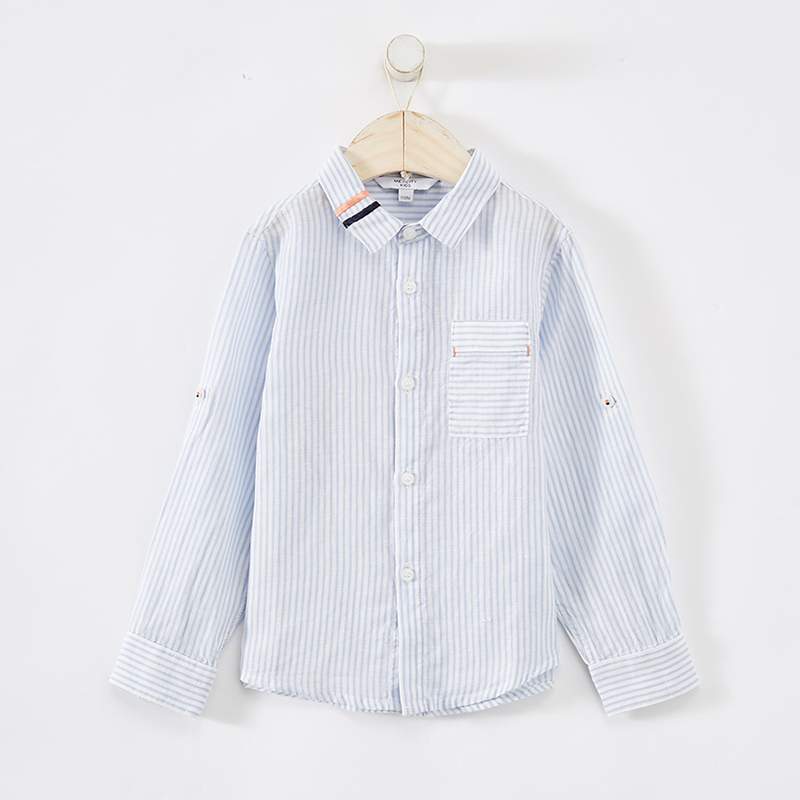 2美家MC系列男童色织条长袖衬衫夏C4-5-874