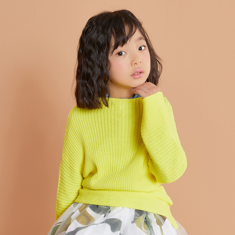 2美家MC系列女童不规则大身长袖毛衫春秋C4-5-155