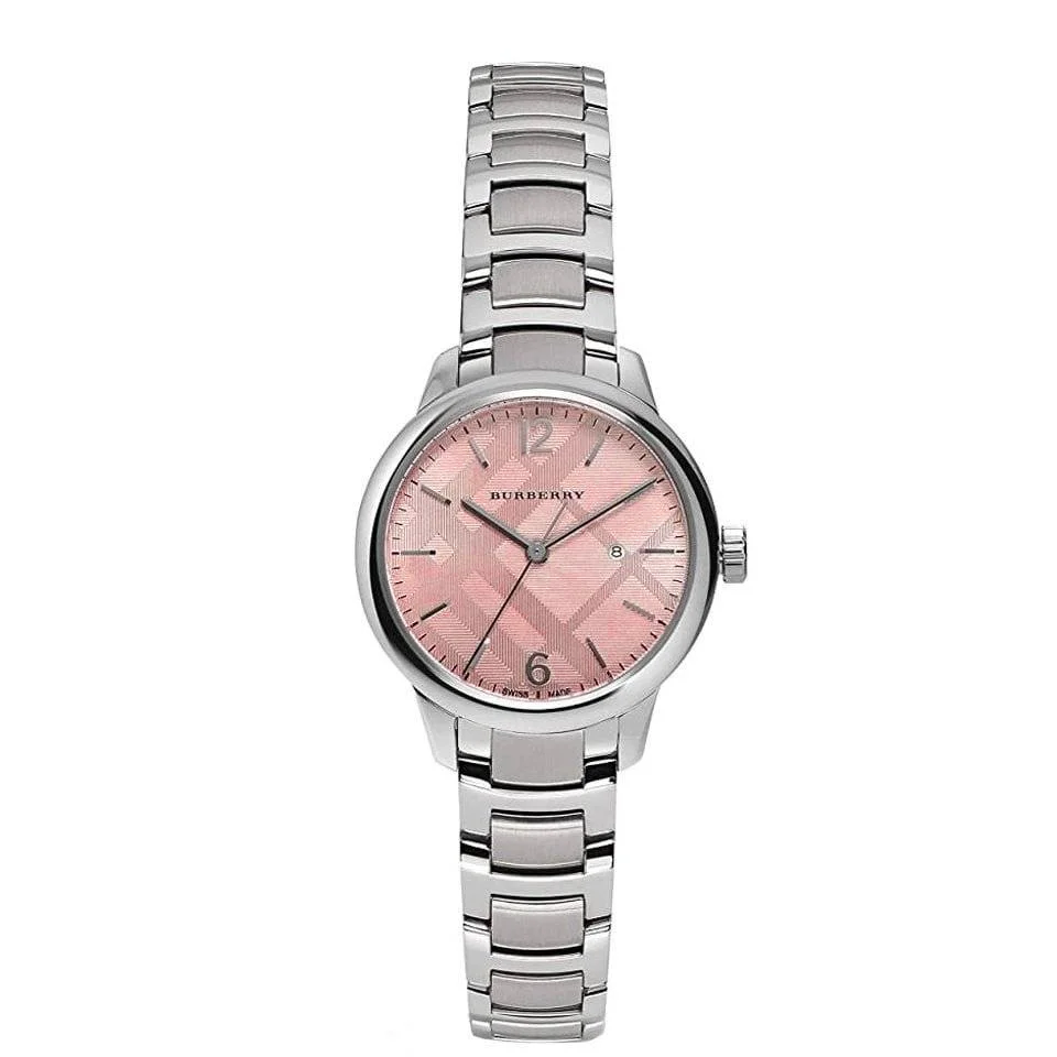 【交个朋友专属】Burberry博柏利粉色石英女表32盘瑞士腕表BU10111