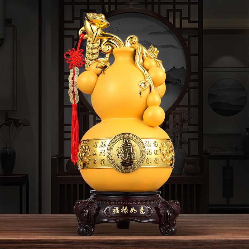 沙金葫芦摆件福禄如意装饰品入户酒柜乔迁开业礼品