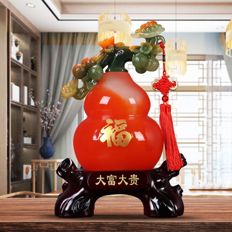 大富大贵葫芦摆件 酒柜桌面工艺品乔迁开业礼