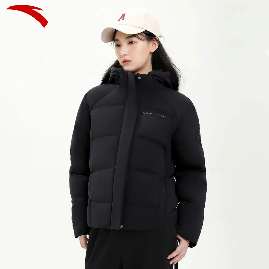 安踏冬季新款女子2023防泼水运动连帽保经典暖棉羽服162347919