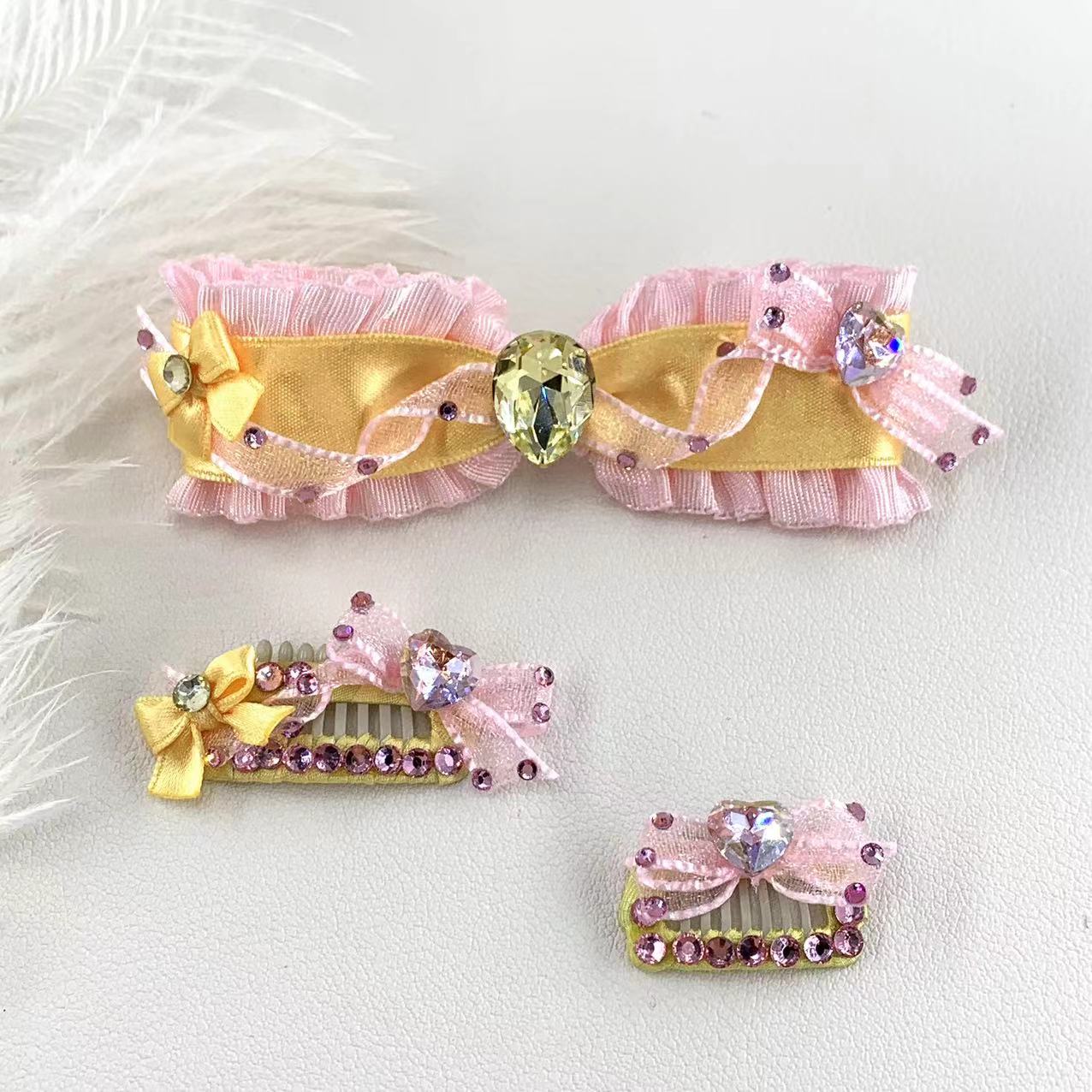 原创制作宠物发夹 蜜桃系列bb夹 青蛙夹 马尔济斯约克夏发夹