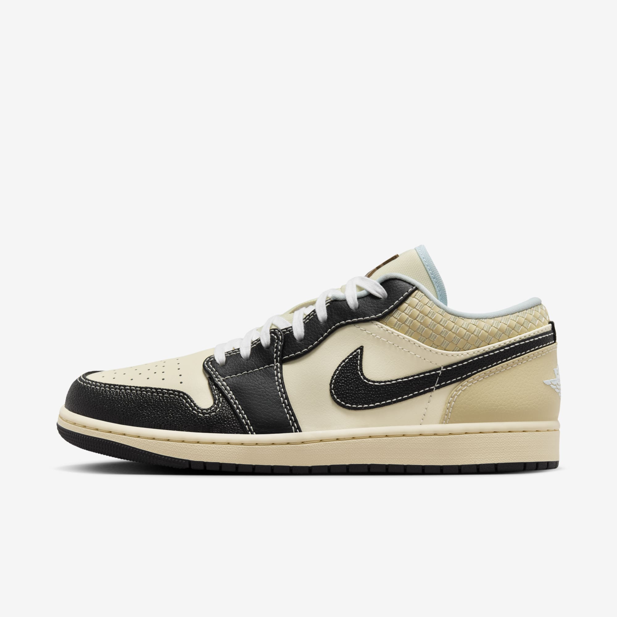 Air Jordan 1 Low AJ1米黑编织低帮复古篮球鞋HQ3437-101