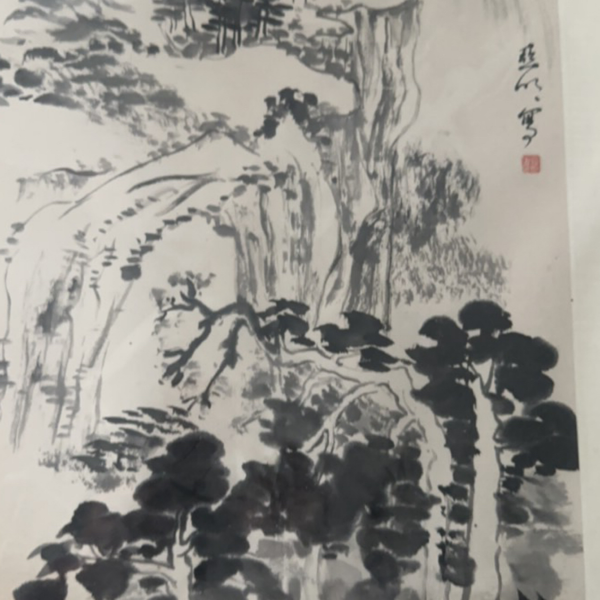 国画山水作品一幅