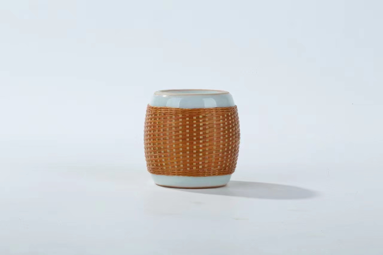 竹丝精编汝瓷盖置陶瓷纯手工汝窑精美