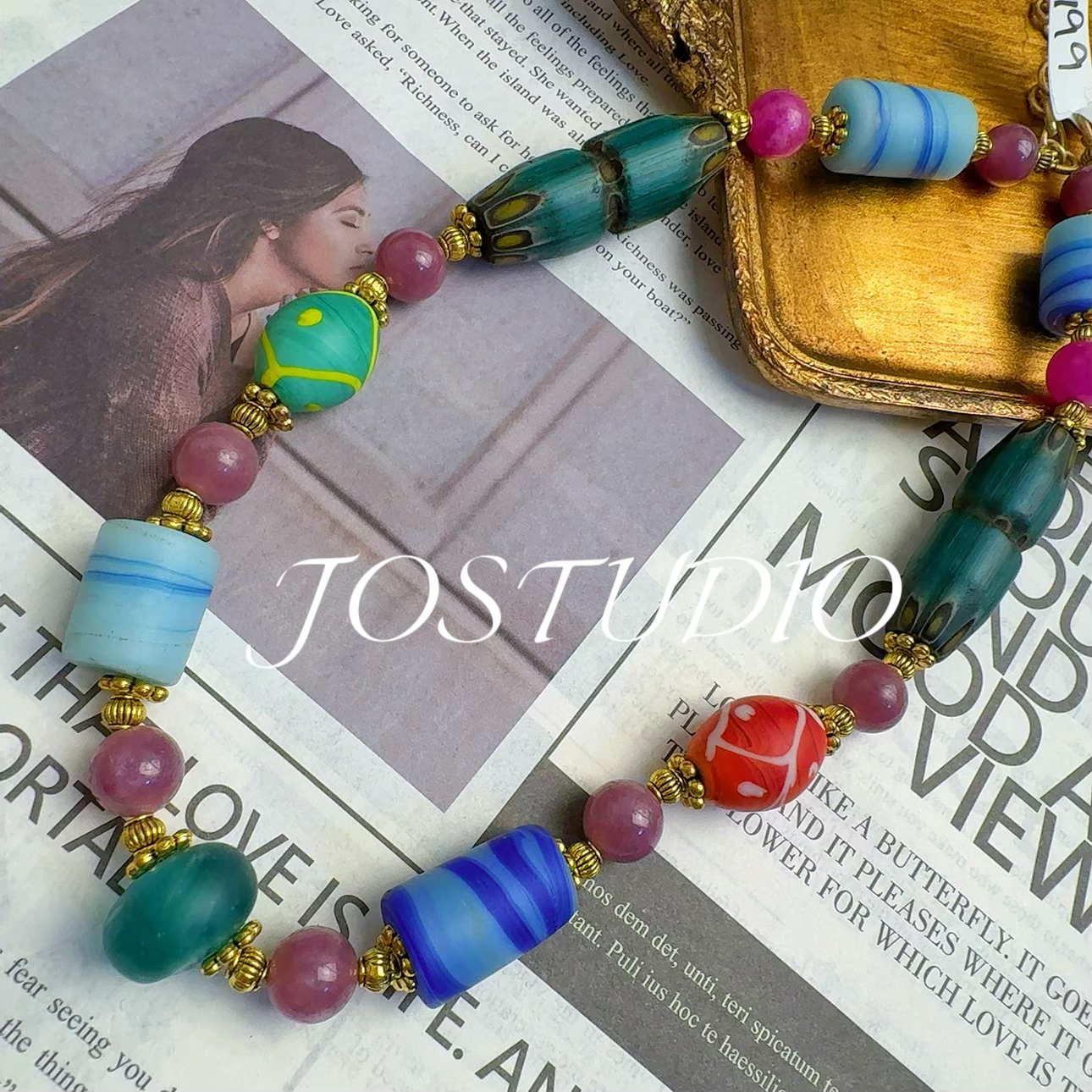 铜琉璃项链 中古款小众设计师系列原创绝版琉璃项链