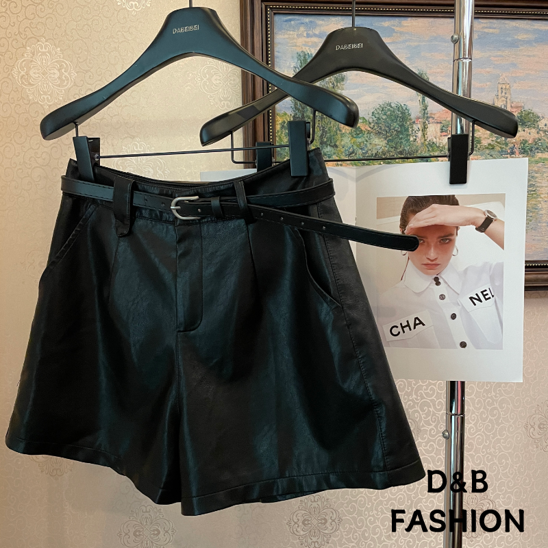 秋季新款设计感百搭港风帅气A字皮裤