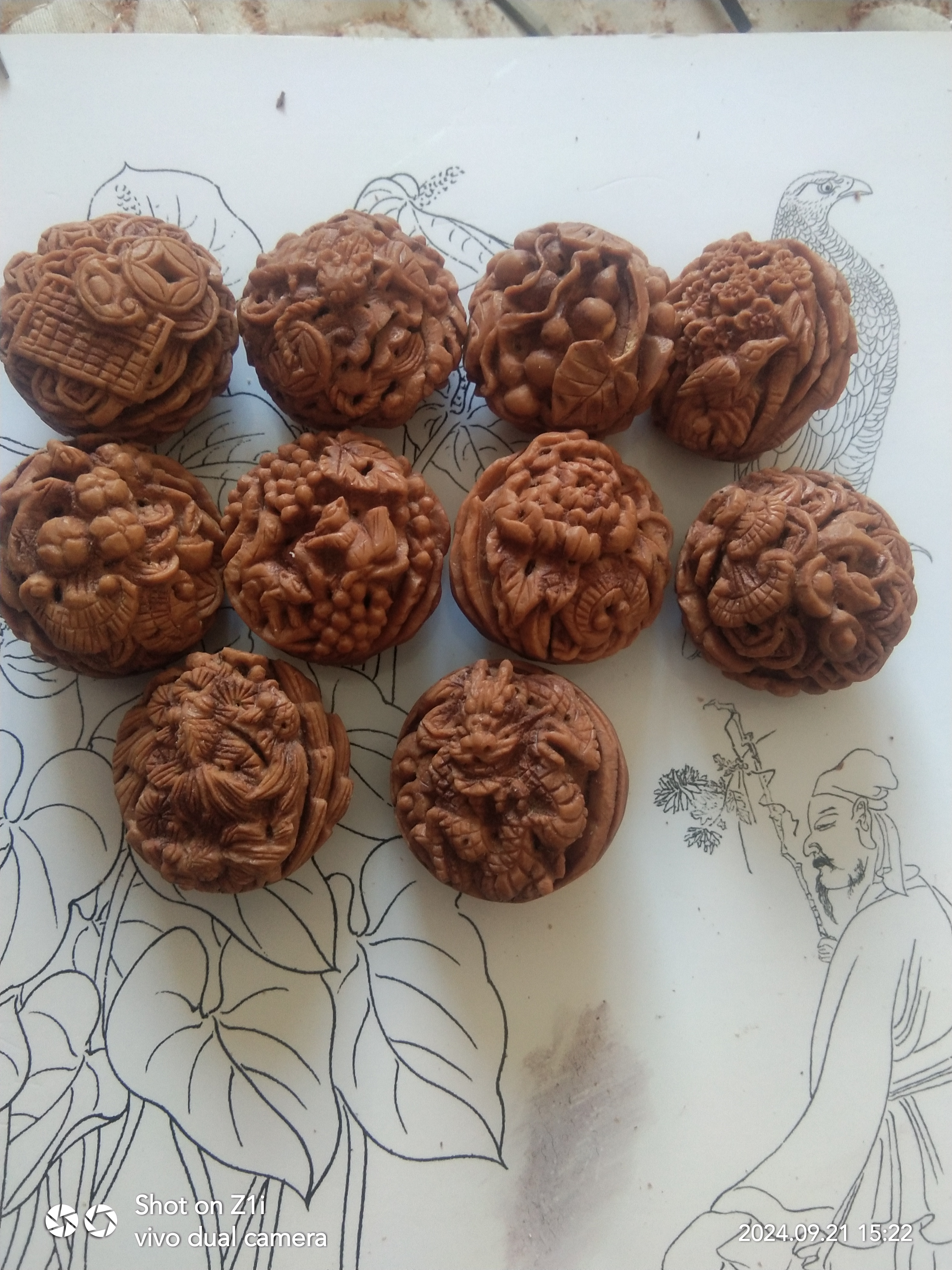 纯手工雕刻桃核手串，八宝类