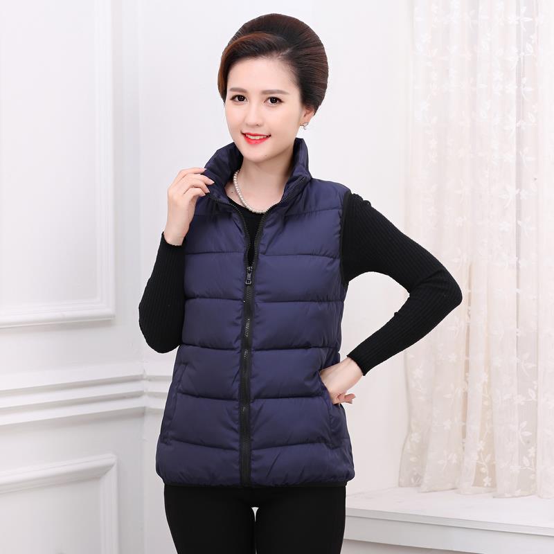 中老年羽绒服马甲女秋冬新款大码妈妈装立领背心外套老人加